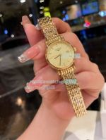 Hot Sale Replica Medieval Longines Watch Yellow  Dial  Yellow Gold Strap Women's Watch
